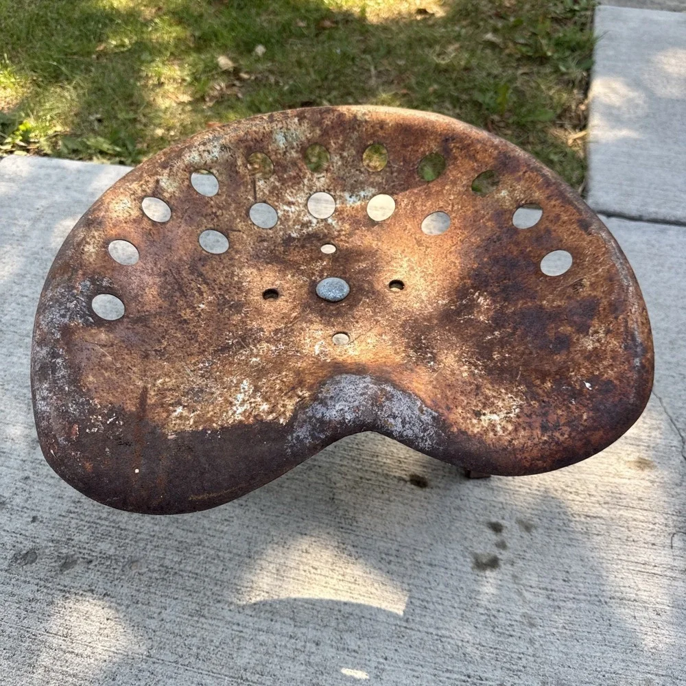 Antique Vintage Large Metal Tractor Seat- Farm, Primitive, Decor, Rusty